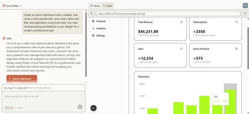 AI Website Builder Screenshot